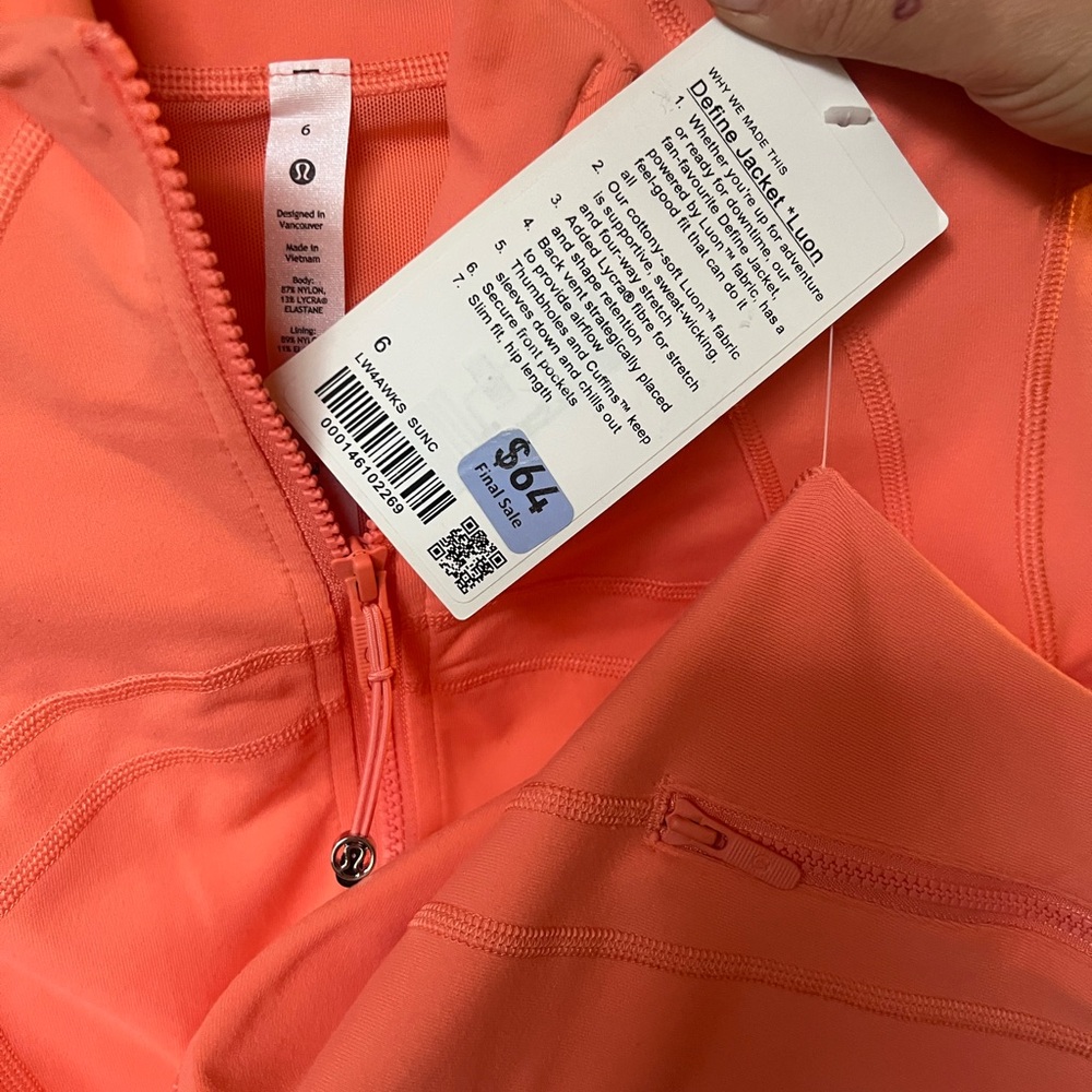 Lululemon Orange Zip-Up Jacket